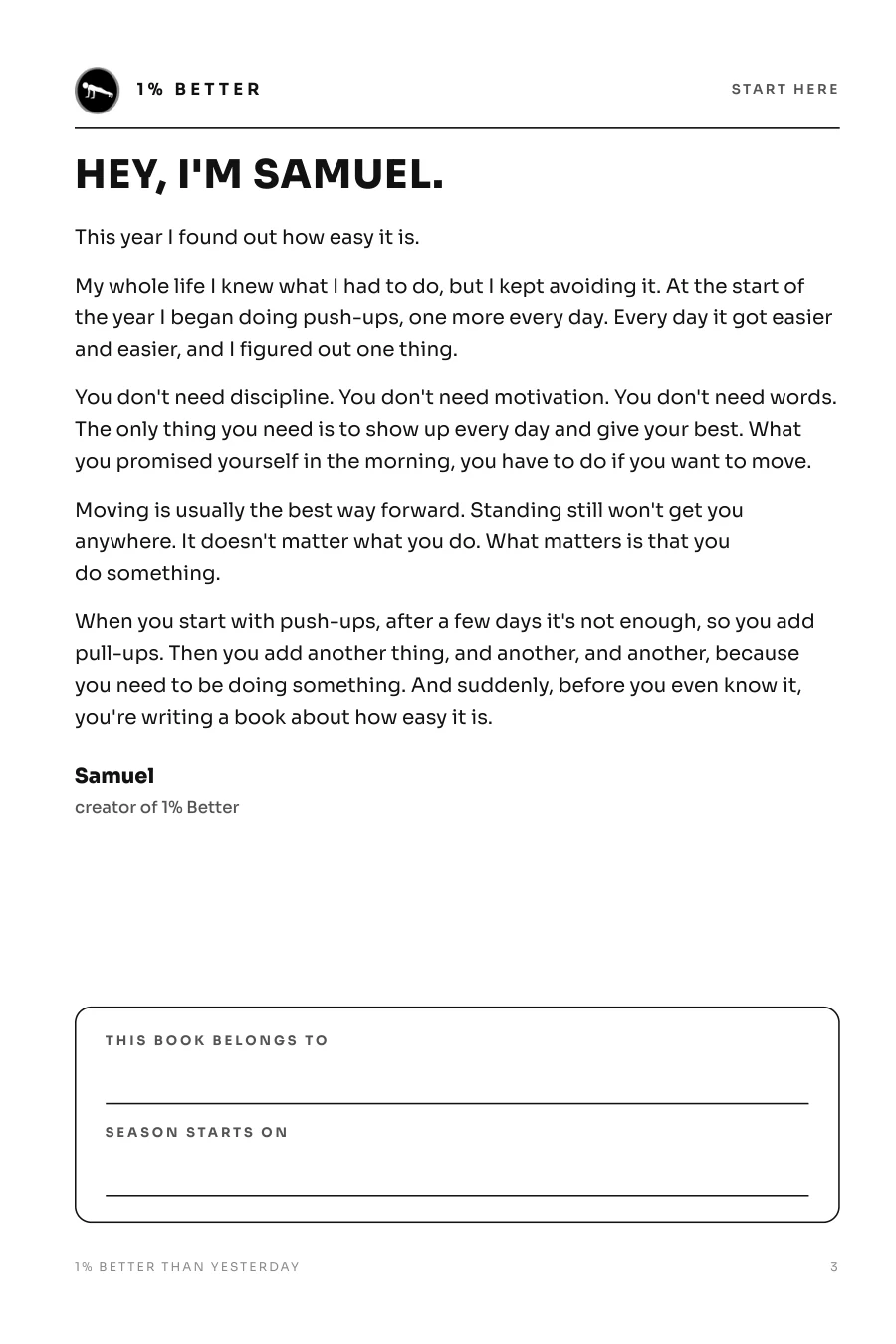 Page 3: a letter from Samuel